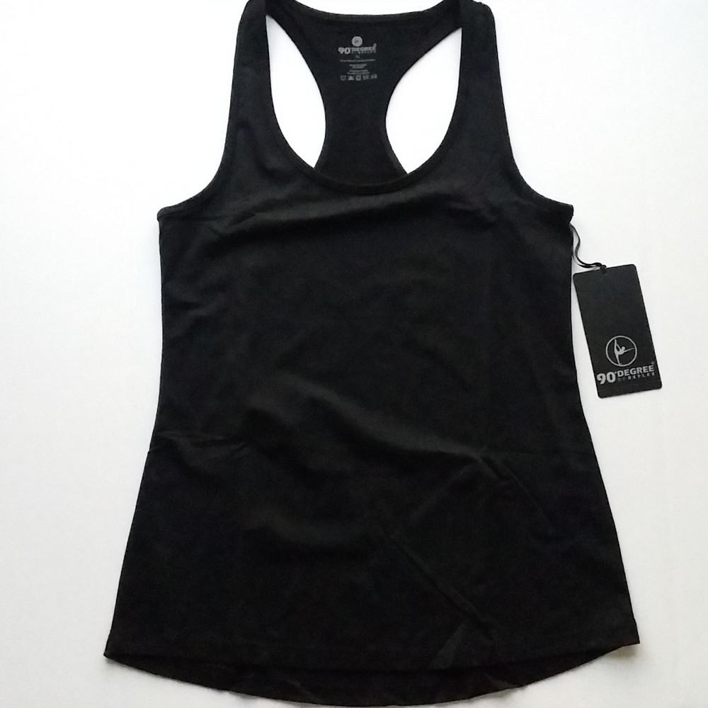 90 degrees black halter razor back workout top - Picture 2 of 9